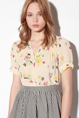 Watercolor chiffon blouse at Urban Outfitters