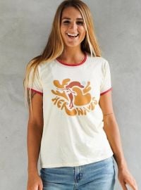 Wave Dancer Ringer Surf T-Shirt - Cream at Her Waves