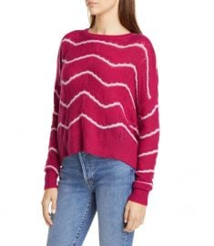 Wave Stripe Pointelle Stitch Cashmere  Silk Sweater by Autumn Cashmere at Nordstrom