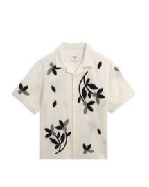 Wax London Didcot Cotton Linen Short Sleeve Shirt Bloomingdales at Bloomingdales