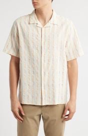 Wax London Didcot Stripe Camp Shirt at Nordstrom