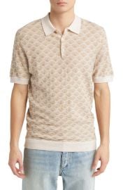 Wax London Sanza Geo Jacquard Wool Polo at Nordstrom