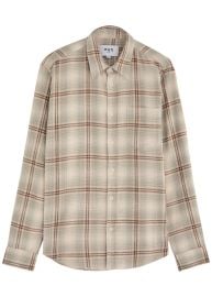 Wax London Shelly Checked Flannel Shirt in Green at Harvey Nichols