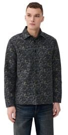 Wax London Whiting Camo Jacquard Overshirt Navy L at Shopbop