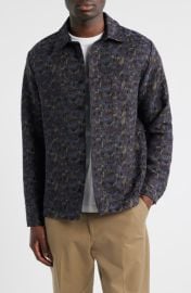 Wax London Whiting Camo Jacquard Recycled Cotton Blend Shirt Jacket at Nordstrom