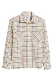 Wax London Whiting Yard Check Cotton Blend Overshirt at Nordstrom