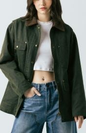 Waxed Cotton Blend Barn Jacket at Nordstrom