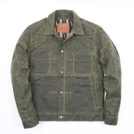 Waxed Riders Jacket in Olive Porterhouse Clothing amp Supply at Porter House Clothing