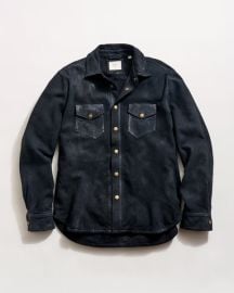 Waxed Suede Workshirt with Brass Snaps Billy Reid at Billy Reid