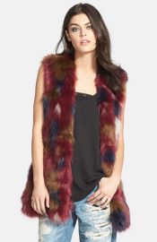 Wayf Faux Fur Long Vest at Nordstrom