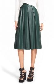 Wayf Faux Leather Pleat Skirt at Nordstrom