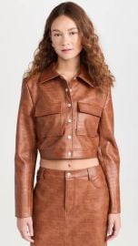 Wayf Miller Croc Embossed Faux Leather Jacket at Shopbop