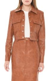 Wayf Miller Croc Embossed Faux Leather Jacket at Nordstrom