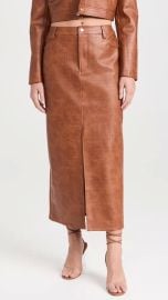 Wayf Roberta Croc Embossed Faux Leather Midi Skirt at Shopbop