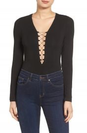 Wayf Still the One Lace-Up Bodysuit at Nordstrom