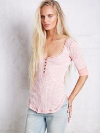 We The Free   Sweetheart Henley in pink at Free People