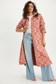 We The Free Brick Lane Jacquard Maxi Shirt Jacket at Free People