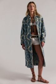 We The Free Brick Lane Jacquard Maxi Shirt Jacket at Free People