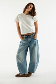 We The Free Good Luck Mid Rise Barrel Jeans at Free People