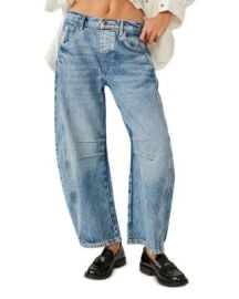 We The Free Good Luck Mid Rise Barrel Jeans in Ultra Light Beam at Bloomingdales
