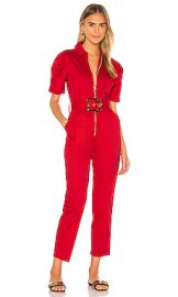 WeWoreWhat Belted Jumpsuit in Red from Revolve com at Revolve