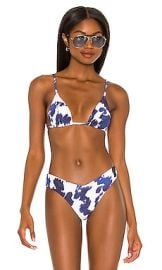 WeWoreWhat Cooper Bikini Top in Cowhide Navy Multi at Revolve