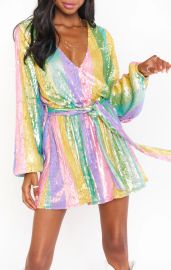 Wear Me Out Dress Rainbow Stripe Sequins Show Me Your Mumu at Show me Your Mumu