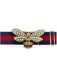 Web belt with bee gucci at Farfetch