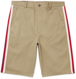 Webbing-Trimmed Cotton-Twill Bermuda Shorts at Mr Porter