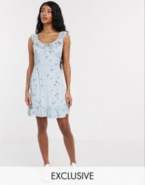 WednesdayGirl mini cami dress with tie front in delicate floral at Asos