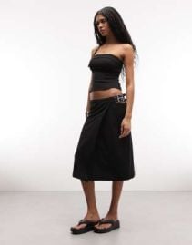Weekday buckle midi skirt in black - part of a set | ASOS at ASOS