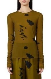Weekend Max Mara Effetto Floral Print Long Sleeve Shirt at Nordstrom