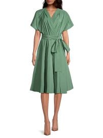 Weekend Max Mara Giambo Surplice Satin Fit Flare Dress at Saks Fifth Avenue