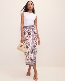 Weekend Palm Print Wrap Skirt in Linen Blend at Ann Taylor