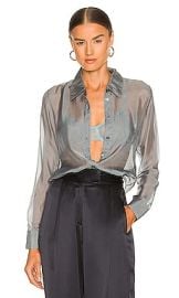 Weekend Stories Ria Blouse In Blue Gray at Revolve