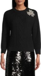 Weekend at Max Mara Ugolina Crystal Wool Sweater at Saks Fifth Avenue