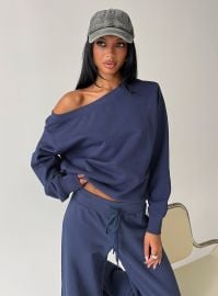 Wellness Off the Shoulder Jumper Navy Princess Polly at Princess Polly