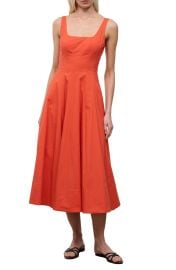 Wells Floral Stitch A-Line Midi Dress at Nordstrom
