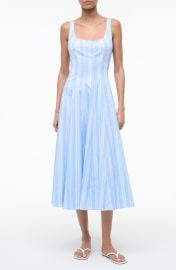 Wells Pinstripe A-Line Midi Dress at Nordstrom