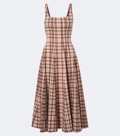 Wells checked linen-blend midi dress at Mytheresa