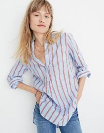 Wellspring Tunic Popover Shirt in Atwater Stripe at Madewell