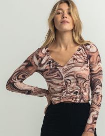 West of Melrose Marble Swirl Womens Mesh Top at Tillys