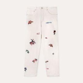 Western Embroidered Twill Pants at YONY