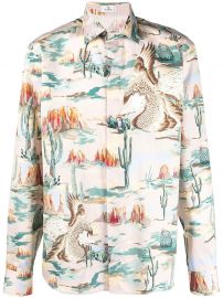 Western-Print Sport Shirt by Etro at Farfetch