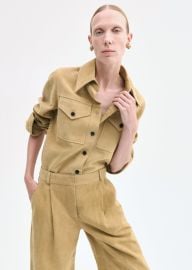 Western Shirt in Suede - Camel CO at Co