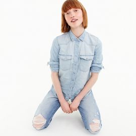 Western shirt in light wash at J. Crew