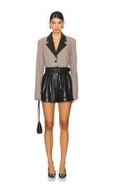 Weworewhat Blazer Romper In Plaid Black at Revolve