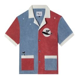 Whale Moon Rising Cabana Shirt Organic Cotton Terrycloth Tombolo Company at Tombolo