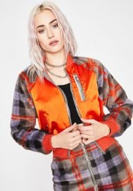 What Ur Missing Plaid Bomber by Dolls Kill at Dolls Kill