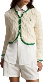 Whipstitch Trim Cable Stitch Cardigan at Nordstrom